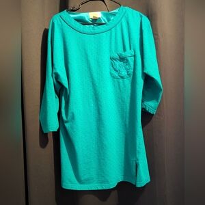 Victorias Secret Classic Gold Label Vintage Teal and Purple Spotted Nightgown